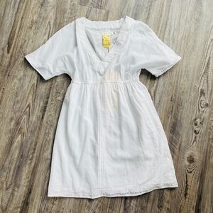 Da-Nang White Boho V-Neck Dress